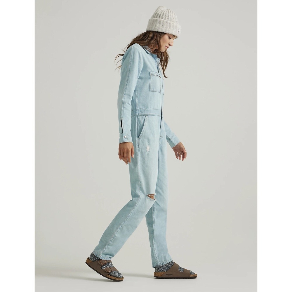 Free People x Lee JeansVintage Modern Union-Alls NWT Sz M $158 Denim Barely Blue